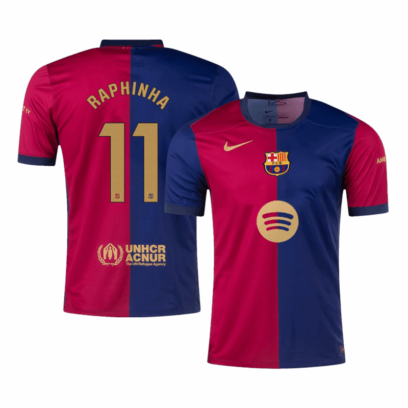 505898_1 バルセロナ RAPHINHA #11 ホーム ユニフォーム 2024/25 -(Spotify Logo Without Text)