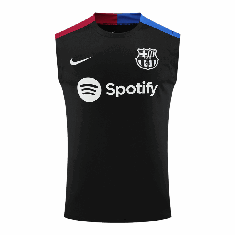 505837_1 バルセロナ Pre-Match Sleeveless Training サッカーユニフォーム 2024/25 - Black