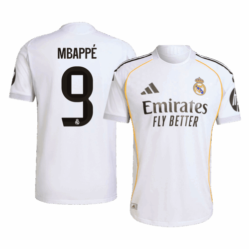 601141_1 レアルマドリード MBAPPÉ #9 ホーム サッカーユニフォーム オーセンティック 2025/26