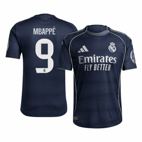 601164_1 レアルマドリード MBAPPÉ #9 アウェイ サッカーユニフォーム オーセンティック 2025/26