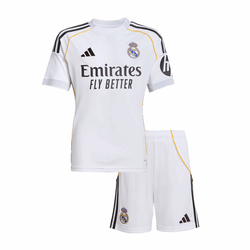 590368_1 レアルマドリード ホーム サッカーユニフォーム キット 2025/26 キッズ 上下セット