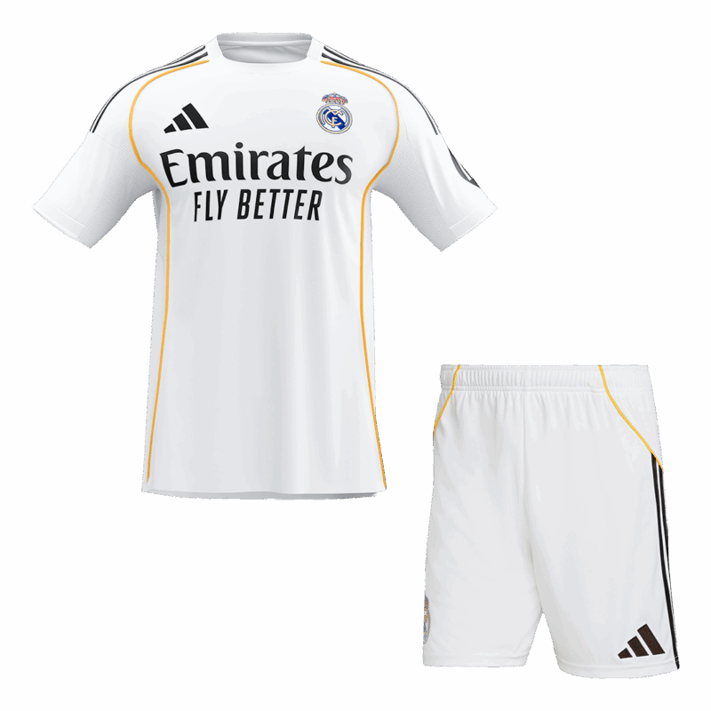 589727_1 レアルマドリード ホーム サッカーユニフォーム キット 2025/26 上下セット