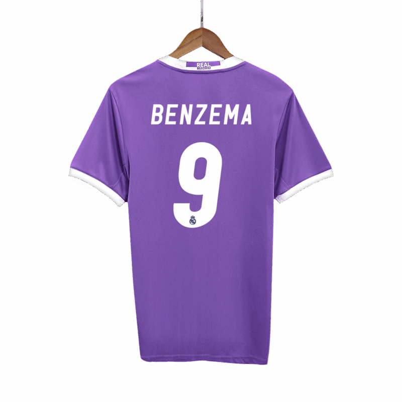 レアルマドリード BENZEMA #9 アウェイ サッカーユニフォーム Retro 2016/17