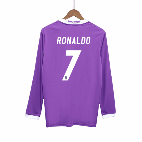 510863_1 レアルマドリード RONALDO #7 アウェイ サッカーユニフォーム Retro 2016/17 - 長袖