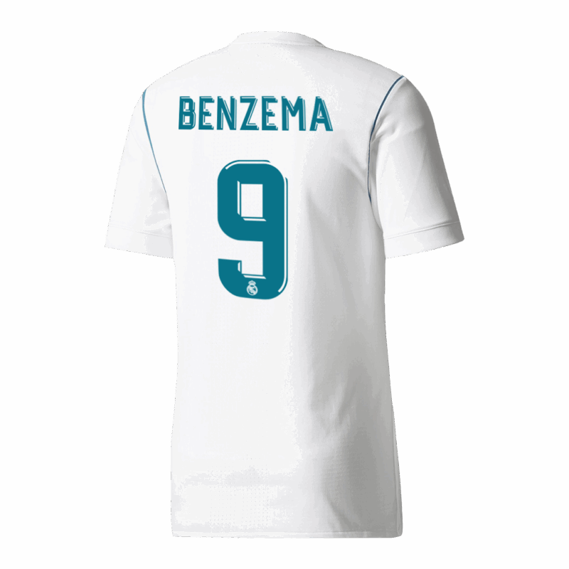 573081_1 レアルマドリード BENZEMA #9 ホーム サッカーユニフォーム Retro 2017/18