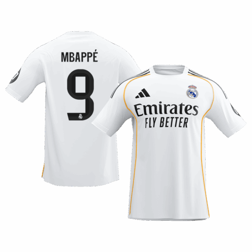 588871_1 レアルマドリード MBAPPÉ #9 ホーム サッカーユニフォーム 2025/26