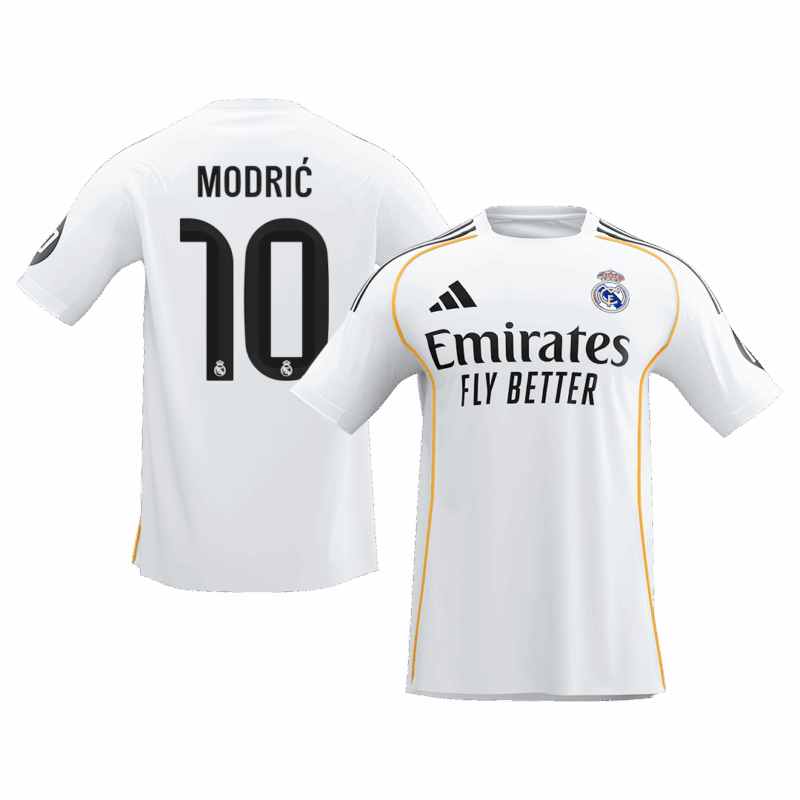 588875_1 レアルマドリード MODRIĆ #10 ホーム サッカーユニフォーム 2025/26