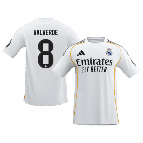 593591_1 レアルマドリード VALVERDE #8 ホーム サッカーユニフォーム 2025/26