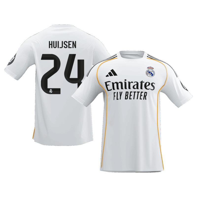 593592_1 レアルマドリード HUIJSEN #24 ホーム サッカーユニフォーム 2025/26