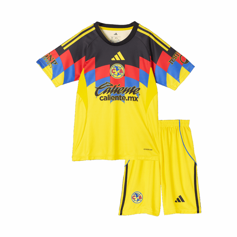 594316_3 Club America ホーム サッカーユニフォーム キット 2025/26 キッズ 上下セット