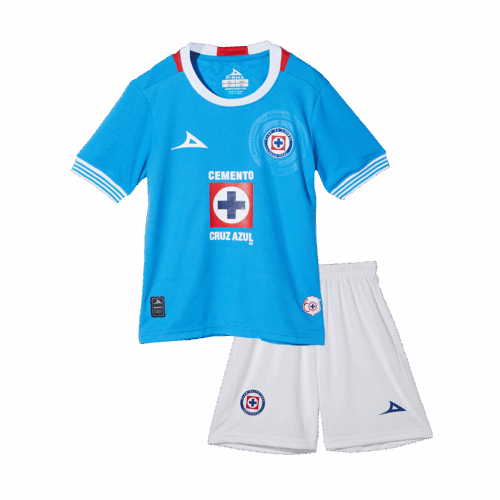 502274_1 Cruz Azul ホーム サッカーユニフォーム キット 2024/25 キッズ 上下セット