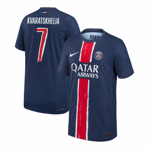 584372_1 パリ・サンジェルマン KVARATSKHELIA #7 ホーム サッカーユニフォーム オーセンティック 2024/25 - UCL Edition