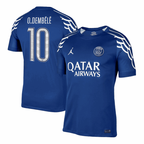 584377_1 パリ・サンジェルマン O.DEMBÉLÉ #10 Fourth アウェイ サッカーユニフォーム 2024/25 - UCL Edition