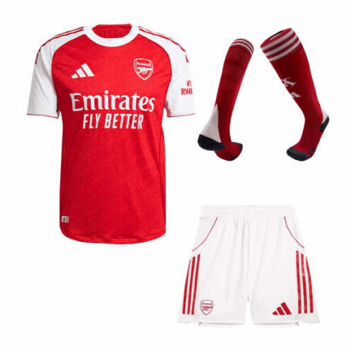 603587_1 オーセンティック アーセナル ホーム サッカーユニフォーム キット(ユニフォーム+Shorts+Socks) 2025/26 Red