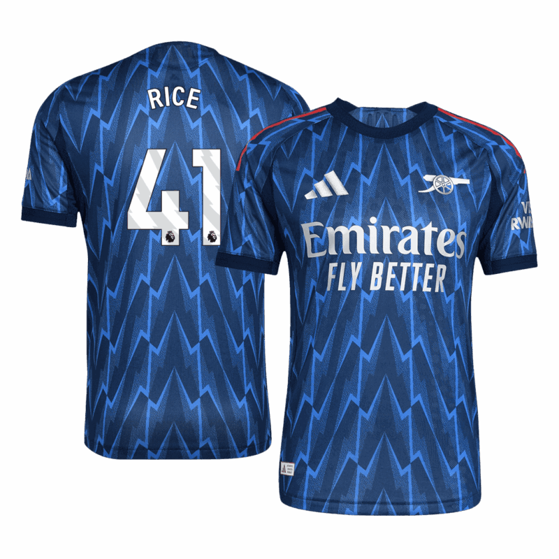 RICE #41 オーセンティック アーセナル アウェイ サッカーユニフォーム 2025/26 Blue