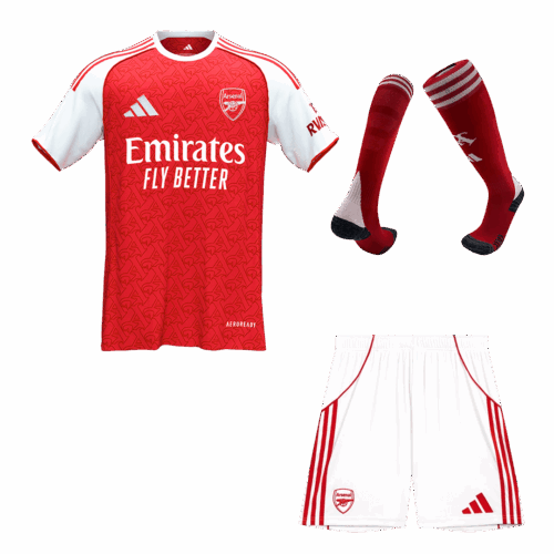 603580_1 アーセナル ホーム サッカーユニフォーム キット(ユニフォーム+Shorts+Socks) 2025/26 Red