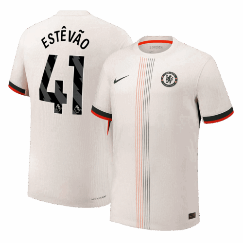 607747_1 ESTÊVÃO #41 オーセンティック チェルシー アウェイ サッカーユニフォーム 2025/26 White