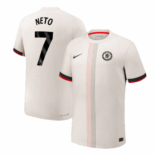 607795_1 NETO #7 オーセンティック チェルシー アウェイ サッカーユニフォーム 2025/26 White