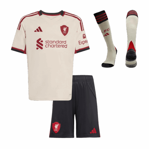 606616_1 キッズ リバプール アウェイ サッカーユニフォーム キット 25/26 White