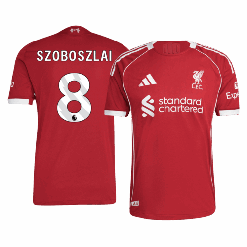 611255_1 SZOBOSZLAI #8 オーセンティック リバプール ホーム サッカーユニフォーム 25/26 Red