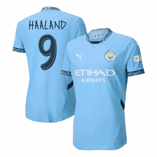 597107_1 マンチェスターシティ HAALAND #9 ホーム ユニフォーム オーセンティック 2024/25 - UCL Edition