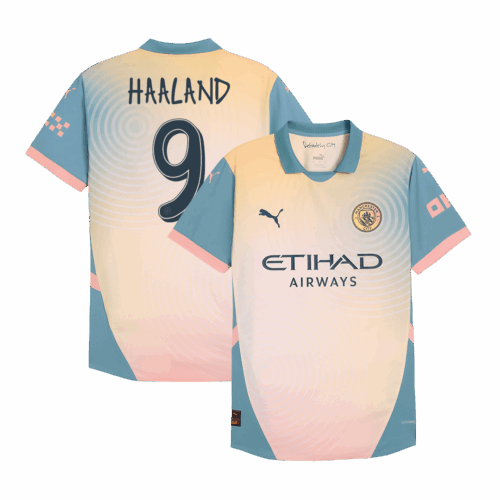 597188_1 マンチェスターシティ HAALAND #9 Fourth アウェイ サッカーユニフォーム オーセンティック 2024/25- Definitely City (UCL Edition)