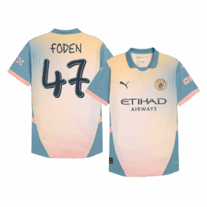 597218_1 マンチェスターシティ FODEN #47 Fourth アウェイ サッカーユニフォーム オーセンティック 2024/25 - Definitely City