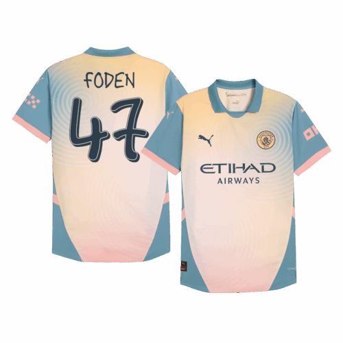 597218_1 マンチェスターシティ FODEN #47 Fourth アウェイ サッカーユニフォーム オーセンティック 2024/25 - Definitely City