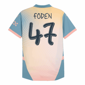 597218_3 マンチェスターシティ FODEN #47 Fourth アウェイ サッカーユニフォーム オーセンティック 2024/25 - Definitely City
