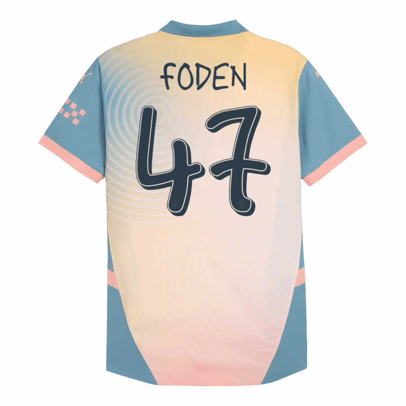 597218_3 マンチェスターシティ FODEN #47 Fourth アウェイ サッカーユニフォーム オーセンティック 2024/25 - Definitely City
