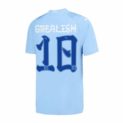 597056_1 マンチェスターシティ GREALISH #10 Japanese Tour Printing ホーム ユニフォーム 2023/24