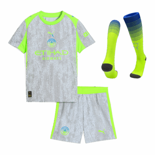 616120_1 Kid's Manchester City Third Kit(Jersey+Shorts+Socks) 25/26 Gray
