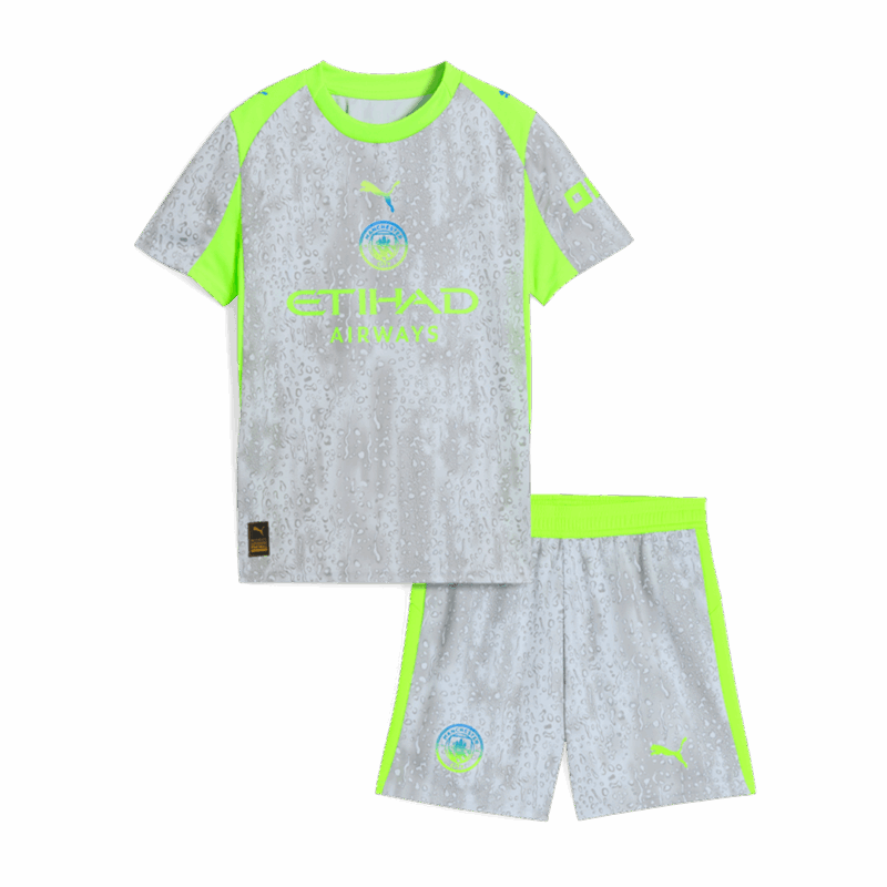 Kid's Manchester City Third Kit 25/26 Gray
