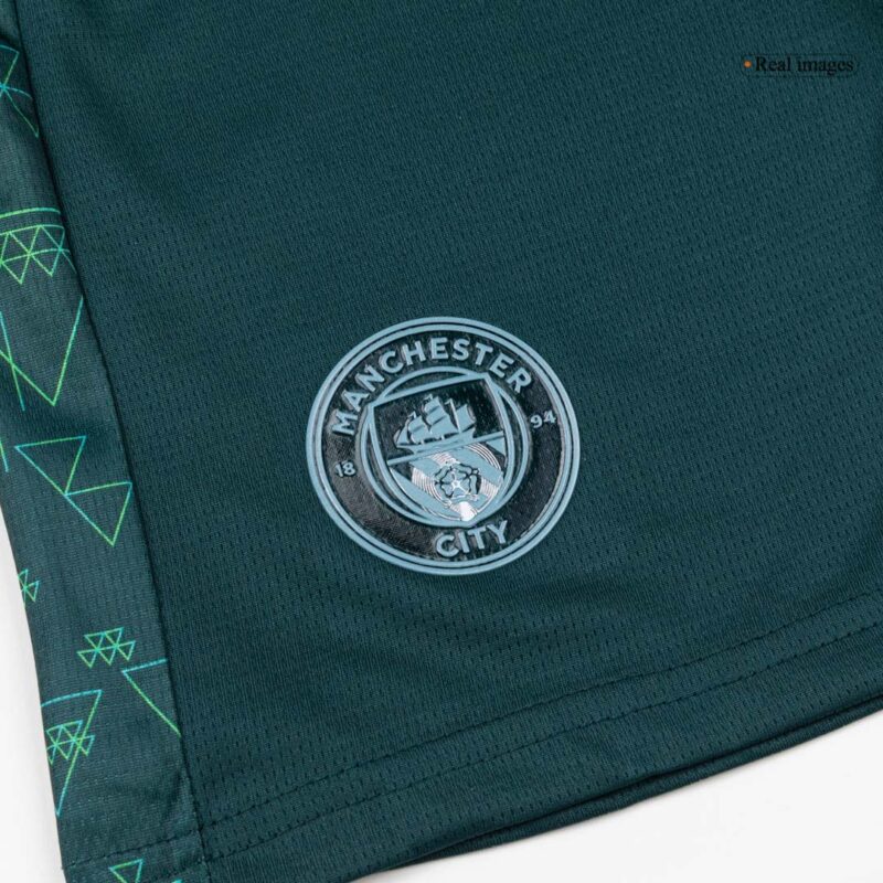 Kid's Manchester City Fourth Soccer Jersey Kit(Jersey+Shorts) 25/26 Green