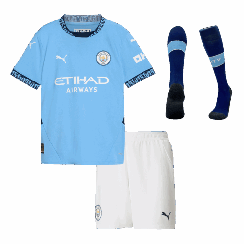 597105_1 マンチェスターシティ ホーム ユニフォーム キット 2024/25 キッズ (ユニフォーム+Shorts+Socks)