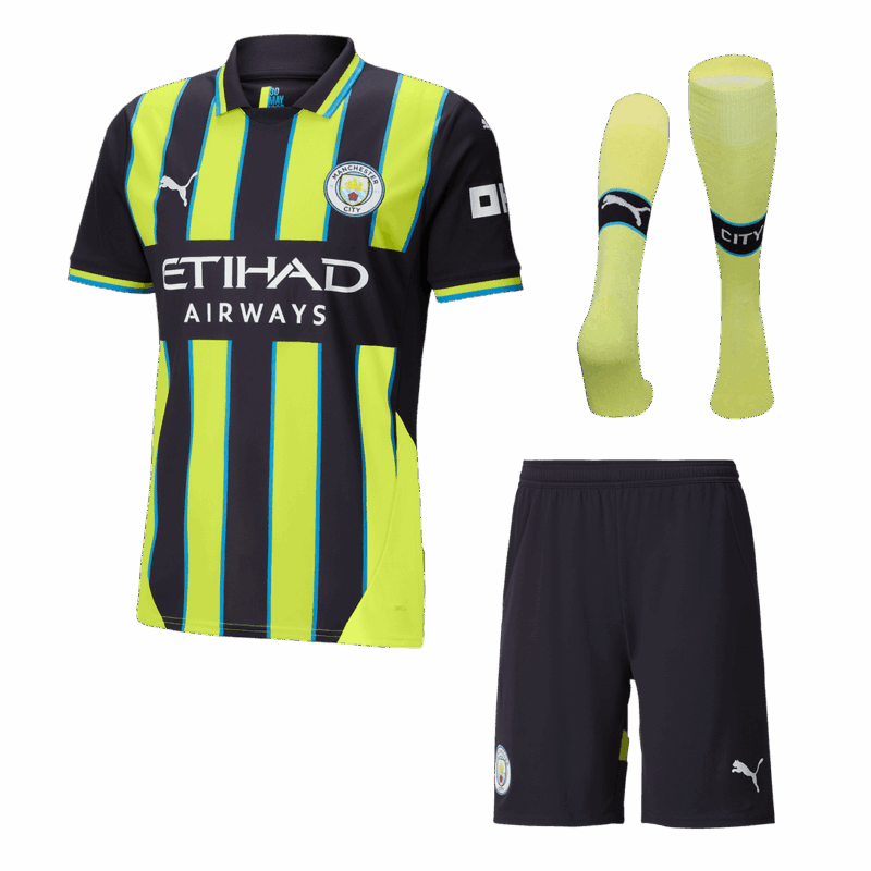 597171_1 マンチェスターシティ アウェイ サッカーユニフォーム キット 2024/25 (ユニフォーム+Shorts+Socks)