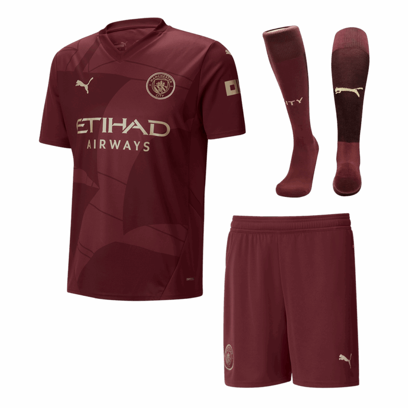 597174_1 マンチェスターシティ サード アウェイ サッカーユニフォーム キット 2024/25 (ユニフォーム+Shorts+Socks)