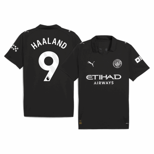 613998_1 HAALAND #9 Manchester City Away Soccer Jersey 2025/26 Black