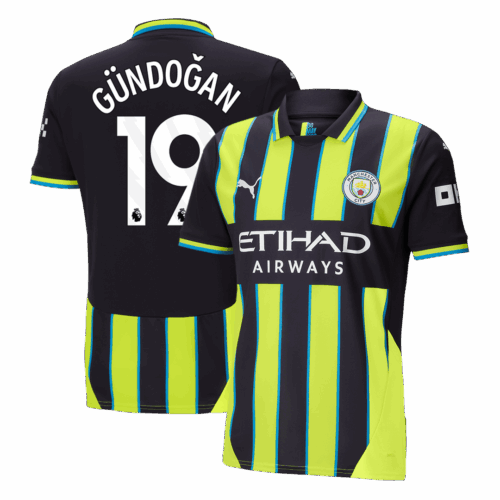597018_1 マンチェスターシティ GÜNDOĞAN #19 アウェイ サッカーユニフォーム 2024/25