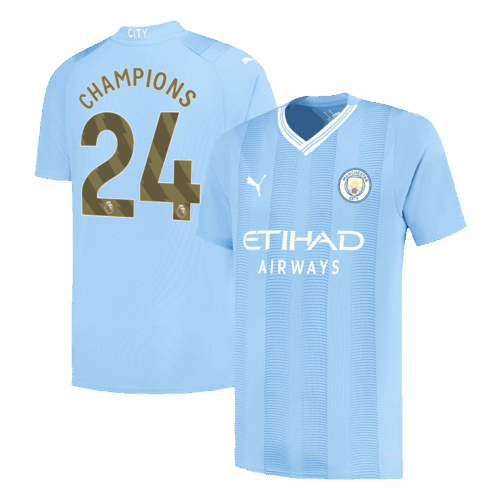 597085_1 マンチェスターシティ CHAMPIONS #24 ホーム ユニフォーム 2023/24