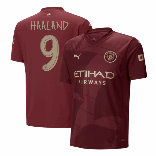 597163_1 マンチェスターシティ HAALAND #9 サード アウェイ サッカーユニフォーム 2024/25 - UCL Edition