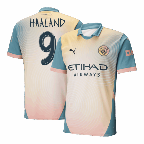 597178_1 マンチェスターシティ HAALAND #9 Fourth アウェイ サッカーユニフォーム 2024/25 - Definitely City