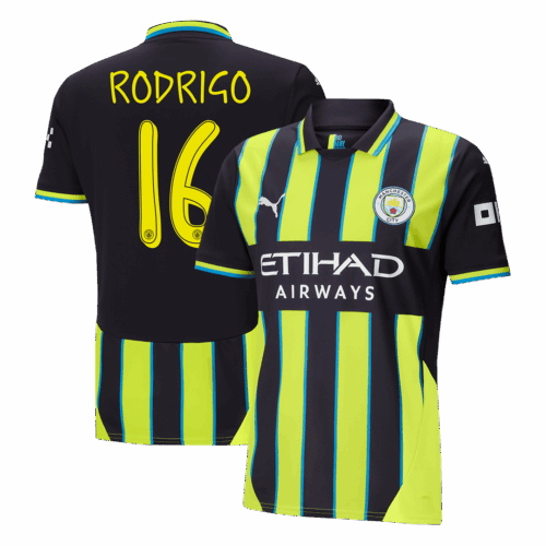 マンチェスターシティ RODRIGO #16 アウェイ サッカーユニフォーム 2024/25 - UCL Edition