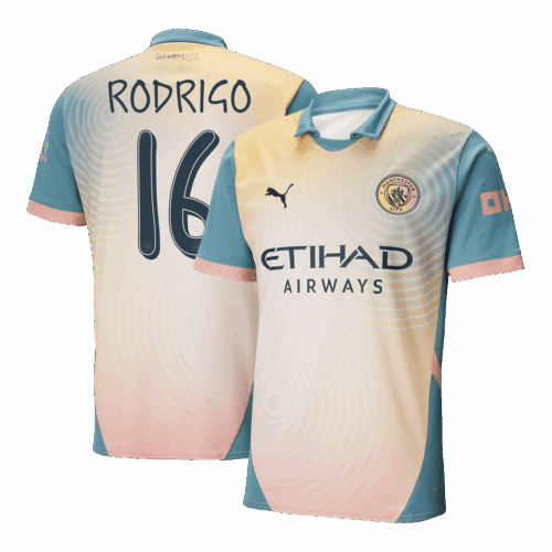 マンチェスターシティ RODRIGO #16 Fourth アウェイ サッカーユニフォーム 2024/25 - Definitely City (UCL Edition)