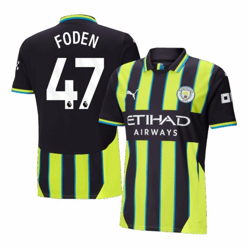 597213_1 マンチェスターシティ FODEN #47 アウェイ サッカーユニフォーム 2024/25