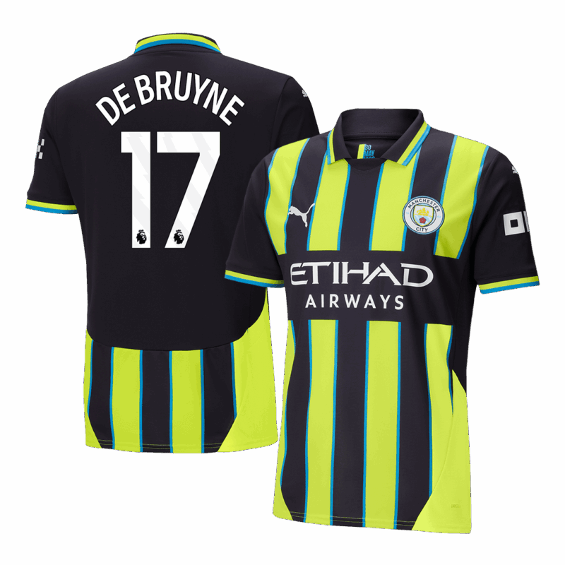597214_1 マンチェスターシティ DE BRUYNE #17 アウェイ サッカーユニフォーム 2024/25
