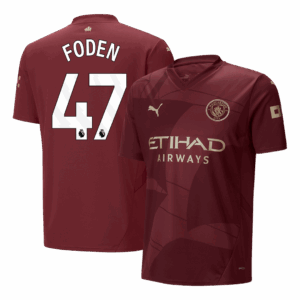597216_1 マンチェスターシティ FODEN #47 サード アウェイ サッカーユニフォーム 2024/25