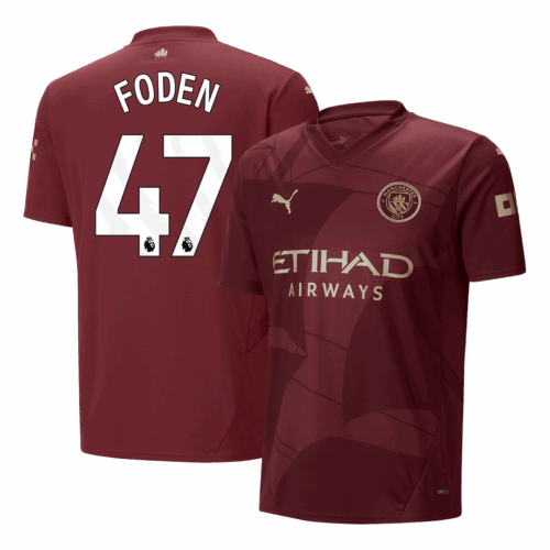 597216_1 マンチェスターシティ FODEN #47 サード アウェイ サッカーユニフォーム 2024/25