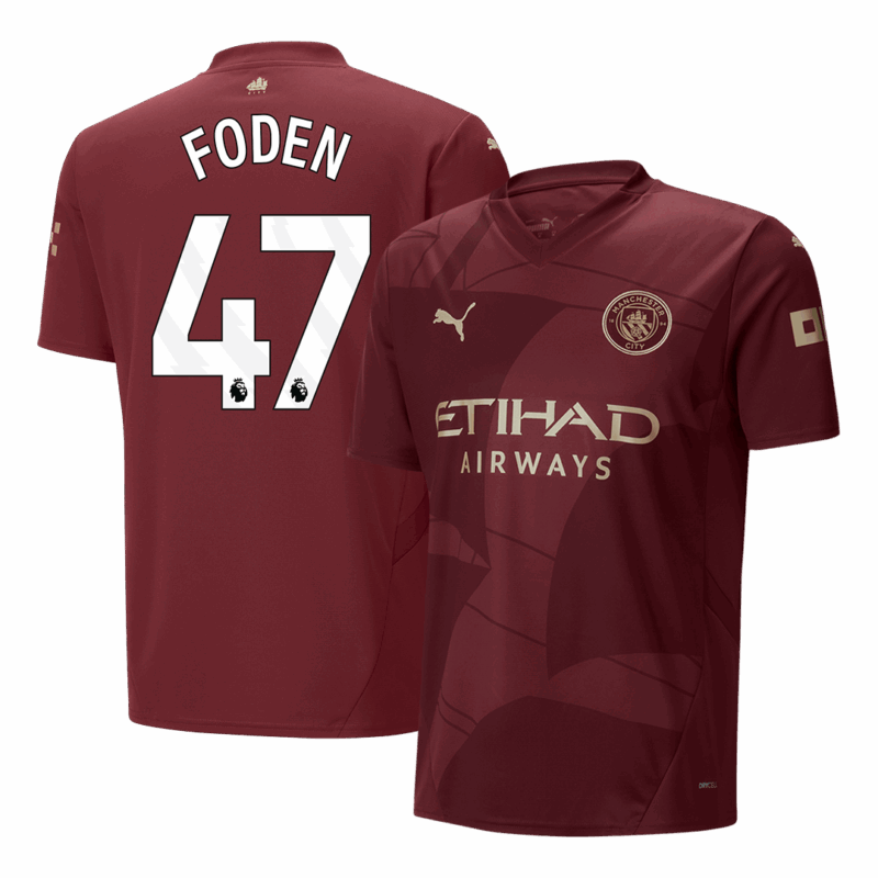 597216_1 マンチェスターシティ FODEN #47 サード アウェイ サッカーユニフォーム 2024/25