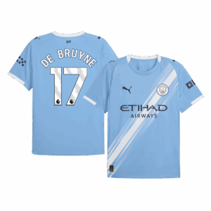 DE BRUYNE #17 マンチェスターシティ ホーム サッカーユニフォーム 2025/26 Blue